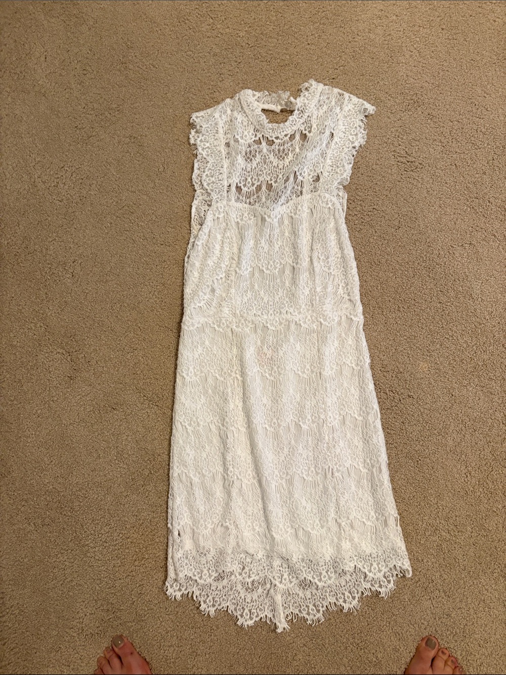 Free People Cream Backless Fringe Dress - Picture 3 of 4